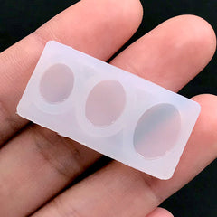 Mini Oval Silicone Mold (3 Cavity) | Resin Stud Earring Making | Resin Jewellery Mould | UV Resin Craft Supplies