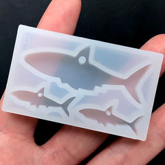 Shark Family Silicone Mold (3 Cavity) | Marine Life Mold | Fish Mold | Resin Jewellery Mould