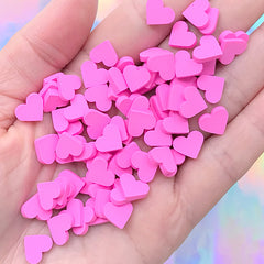 Pink Heart Polymer Clay Slices (Big) | Valentine's Day Embellishments | Wedding Table Scatter (5 grams)