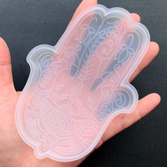 Elephant Hamsa Hand Silicone Mold | Khamsa Hand Mould | Fatima Hand Mold | Home Decor | Resin Craft Supplies (85mm x 124mm)