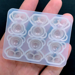 Bear Candy Silicone Mold (6 Cavity) | Kawaii Animal Mould | Decoden Cabochon DIY | Faux Food Jewelry Supplies (16mm x 20mm)