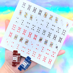 Miniature Playing Cards and Tuck Boxes | Dollhouse Craft Supplies | Alice and Wonderland Jewelry DIY
