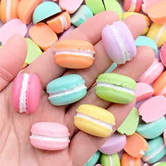 Pastel Macaron Cabochons | French Macaroon Embellishments | Kawaii Sweets Decoden | Miniature Dessert Jewellery DIY (4 pcs by Random)