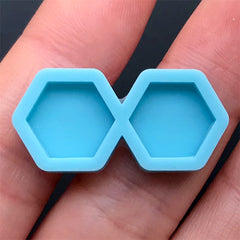 Small Hexagon Silicone Mold (2 Cavity) | Geometric Stud Earring Making | Geometry Mould | Resin Jewelry DIY (12mm x 11mm)