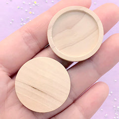 25mm Wood Bezel for UV Resin Crafts | Round Cameo Setting | Wooden Cabochon Tray | Jewelry Findings (3 pcs / 25mm / Raw Color)