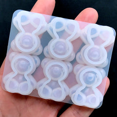 Kawaii Bear Silicone Mold (6 Cavity) | Animal Cabochon Mould | Decoden Supplies | Cute Resin Jewelry DIY (21mm x 25mm)