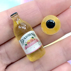 3D Miniature Ginger Beer | Dollhouse Alcoholic Beverage | Doll Food Craft Supplies (2 pcs / Yellow Passionfruit / 12mm x 31mm)