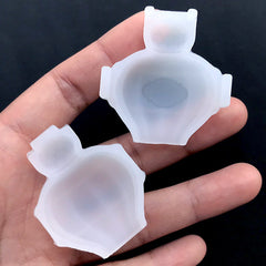 3D Fluted Perfume Bottle Silicone Mold | Miniature Eau de Cologne Mold | Kawaii Resin Jewelry Making (31mm x 40mm)