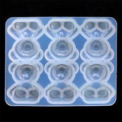 Kawaii Bear Silicone Mold (6 Cavity) | Animal Cabochon Mould | Decoden Supplies | Cute Resin Jewelry DIY (21mm x 25mm)