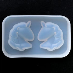 Kawaii Unicorn Silicone Mold (2 Cavity) | Magical Girl Decoden Cabochon Mould | Resin Craft Supplies (39mm x 45mm)