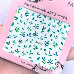 Leaf Decal Sticker | Floral Water Transfer Stickers | Resin Inclusion for UV Resin Craft | Nail Art Supplies