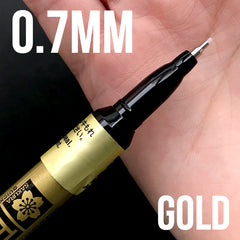 Sakura Pen Touch Metallic Gold 0.7mm Extra Fine Point Paint Marker | Oil Based Permanent Paint Marker (0.7mm / Gold)