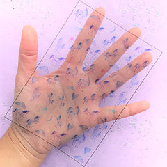 Kawaii Unicorn Clear Film Sheet | Fairytale Resin Inclusions | Kawaii Embellishments for UV Resin Jewellery DIY