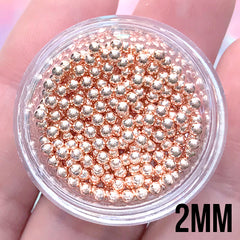 2mm Rose Gold Metallic Beads | Small No Hole Beads | High Quality Caviar Beads | Dollhouse Food DIY | Miniature Dessert Making (10g)