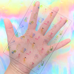 Cute Little Fairy Clear Film for Resin Art | Fairytale Resin Inclusion | Faeries Embellishments | Resin Jewellery DIY