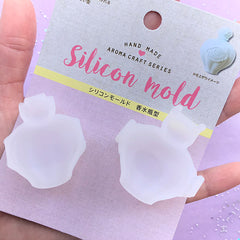 3D Fluted Perfume Bottle Silicone Mold | Miniature Eau de Cologne Mold | Kawaii Resin Jewelry Making (31mm x 40mm)