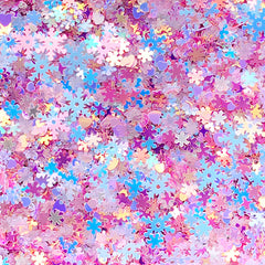 Iridescent Pink Heart Snowflake and Star Glitter | Dreamy Glittery Confetti | Embellishments for Resin Art (Pink and White / 5 grams)