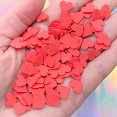 Red Heart Polymer Clay Slices (Big) | Wedding Party Decoration | Valentine's Day Gift Deco (5 grams)