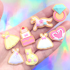 Dollhouse Wedding Sugar Cookie Assortment | Miniature Food Cabochon | Kawaii Sweet Deco | Decoden Supplies (8 pcs / Mix)
