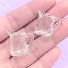 Dollhouse Miniature Water Jar | Doll House Juice Glass Jar | Mini Food DIY | Fake Food Jewellery Making (2 pcs / 14mm x 19mm)