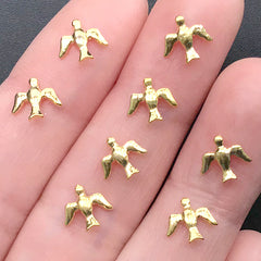 Mini Dove Metal Pieces | Resin Inclusion | Embellishments for Resin Art | Nail Decoration (8 pcs / 8mm x 8mm)