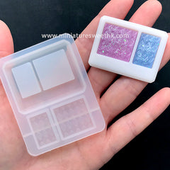 Cosmetic Palette Silicone Mold | Make Your Own Eyeshadow | Eye Makeup Beauty Mould | Resin Craft Supplies (43mm x 33mm)