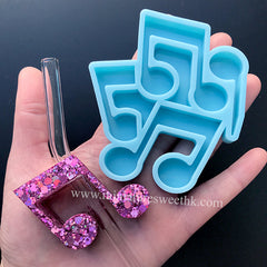 Music Note Straw Topper Silicone Mold | Straw Attachment DIY | Party Decoration | Epoxy Resin Craft (50mm x 39mm)