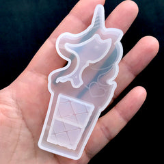 Unicorn Ice Cream Shaker Silicone Mold | Kawaii Resin Shaker Charm Making | Sweet Deco | Resin Jewelry DIY (38mm x 85mm)