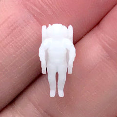 Miniature Spaceman for Resin Craft | Tiny Astronaut Embellishments | Cosmos Resin Inclusions (2 pcs / 6mm x 13mm)