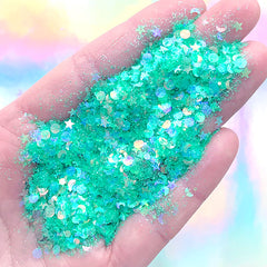 (Green) Craft Glitter 1.10 Pound (500 Gram) Bottle for Craft and Decoration  