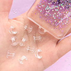 Clear Plastic Bails | Glue On Transparent Blank Bails | Resin Charm Making | Kawaii Jewellery Supplies (20 pcs / 8mm x 11mm)