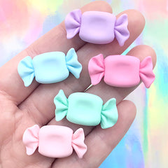 Pastel Taffy Candy Decoden Cabochons | Faux Sweet Deco | Kawaii Resin Flat Back Embellishment (5 pcs / Mix / 14mm x 28mm)