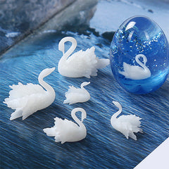 3D Bird Resin Inclusion for Resin Craft | Miniature Dollhouse Swan Embellishments | Resin Art Supplies (2 pcs / 13mm x 12mm)