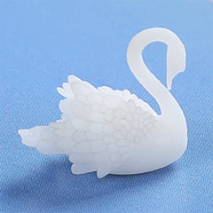3D Bird Resin Inclusion for Resin Craft | Miniature Dollhouse Swan Embellishments | Resin Art Supplies (2 pcs / 13mm x 12mm)