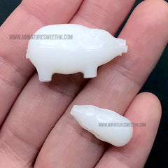 3D Pig Silicone Mold (2 Cavity) | Miniature Farm Animal Mold | Resin Craft Supplies | Clear Mold for UV Resin