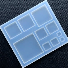 Assorted Square Silicone Mold (10 Cavity) | Geometry Mold | Clear Soft Mold for UV Resin Jewelry DIY