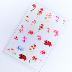 Red Spide Lily Clear Film Sheet | Equinox Flower Embellishments | Floral Resin Inclusions | UV Resin Fillers