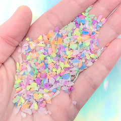 Large Glow in the Dark Flakes | Fluorescent Resin Inclusions | Phosphorescent Particles | Resin Craft Supplies (Mixed Color / 10 grams)