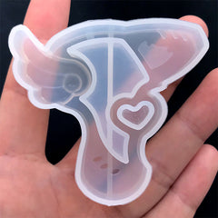 Anime Laser Gun Silicone Mold | Magical Girl Shaker Charm Mold | Mahou Kei Jewelry DIY | Kawaii Craft Supplies (59mm x 55mm)