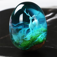 3D Forest Animal Resin Inclusion | Deer Embellishments for Resin Jewelry DIY | Fairytale Terrarium Making (1 piece / 21mm x 30mm)