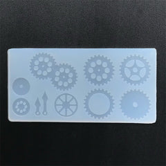 Clock Gear Parts Silicone Mold (10 Cavity) | Steampunk Mold | Clockwork Cogwheels Mould | Resin Art Supplies