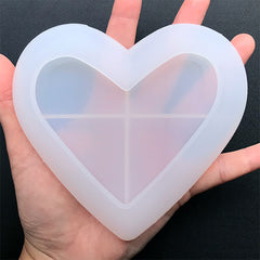 Heart Trinket Dish Silicone Mold | Small Tray Making | Jewelry Plate Mould | DIY Home Decoration Craft with Resin (120mm x 108mm)