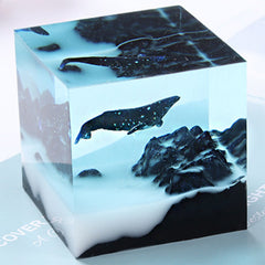 Miniature Humpback Whale Resin Inclusion | Marine Animal Figurine | 3D Resin Ocean World DIY | Resin Art (1 piece / 21mm x 34mm)