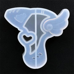 Anime Laser Gun Silicone Mold | Magical Girl Shaker Charm Mold | Mahou Kei Jewelry DIY | Kawaii Craft Supplies (59mm x 55mm)