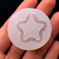 Outlined Star Charm Silicone Mold | Hollow Star Mold | UV Resin Mold | Epoxy Resin Mould | Kawaii Jewellery Supplies (29mm x 29mm)