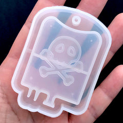 Blood Bag Shaker Mold | Kawaii Goth Cabochon DIY | Resin Shaker Charm Making | Halloween Jewelry Supplies (45mm x 62mm)