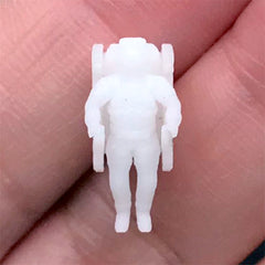 Miniature Astronaut for Resin Art Decoration | Mini Cosmonaut Embellishments | Galaxy Resin Inclusions (2 pcs / 8mm x 16mm)