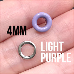 Painted Grommets in 4mm for Leather Craft | Coloured Eyelets and Washers | Handmade DIY Supplies (10 sets / Light Purple)