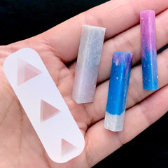 Triangle Bar Silicone Mold (3 Cavity) | Crystal Mold | Resin Jewelry Making | Soft Clear Mould for UV Resin | Epoxy Resin Mold