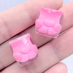 Miniature Cat Paw Cup | 3D Dollhouse Coffee Mug | Drink Cabochon | Kawaii Decoden | Doll Food Supplies (2 pcs / Pink / 16mm x 16mm)